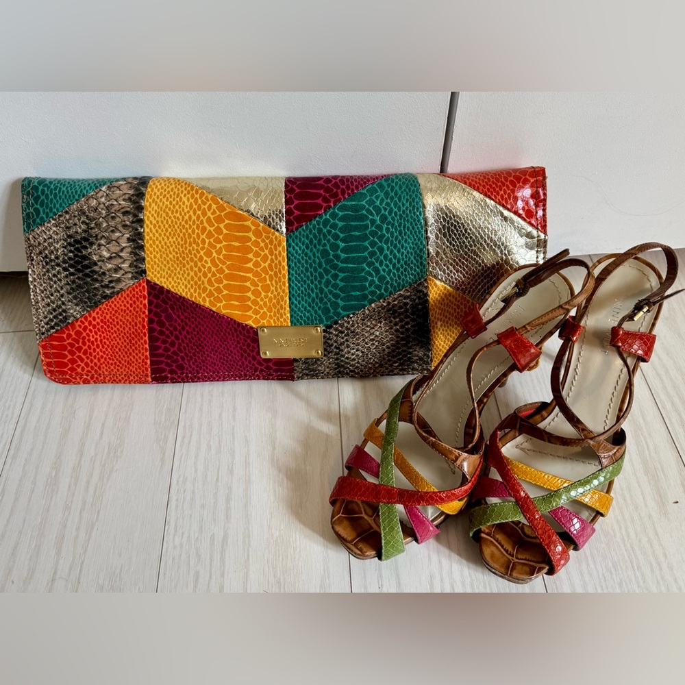 Colorful Patterned Shoes and Clutch by Nine West bundle